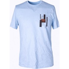 Trender 26Y595000001 Açık Mavi Erkek T-Shirt Desert O Yaka Baskılı