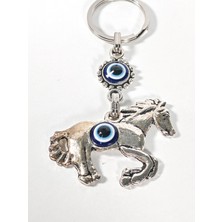 Moncuk Design Nazar Boncuklu At Figürlü Anahtarlık – Güç, Özgürlük ve Koruyucu Enerji