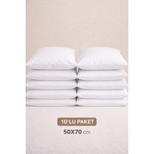 Gön Ev ve Otel Tekstili Ev ve Otel Kullanımına Uygun Fermuarlı Beyaz Yastık Astarı 10'lu Paket 50X70 cm