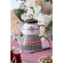 Feyza Design Paslanmaz Emaye Çaydanlık Takımı, Şık ve Dayanıklı Set