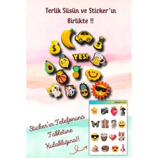 Birikiyedi 15'li Set Jibbitz Terlik Süsü Sarı ve Turuncu Tema Figürler