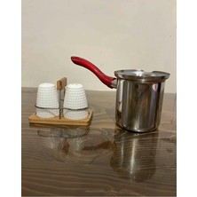 Feyza Design Sağlam Çelik Cezve 7 Numara, 9 Kişilik, Dayanıklı ve Şık Tasarım