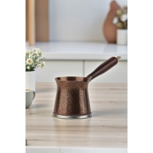 Feyza Design 6 Kişilik Ahşap Saplı Döküm Cezve, Indüksiyon Uyumlu, 500 ml