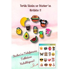 Birikiyedi 10'lu Set Jibbitz Terlik Süsü Yaz Meyveleri,kahve