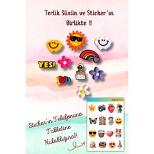 Birikiyedi 10'luset Jibbitz Terlik Süsü Çiçekler,güneş,ı Love You,gökkuşağı,bulutlar