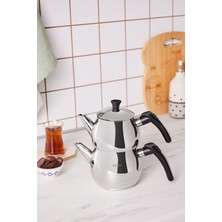 Feyza Design Mini Siyah Çaydanlık Takımı, Çise Indüksiyon Tabanlı, Şık ve Pratik