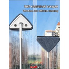 Özgürce Üçgen Cam Silme Duvar Yüzey Temizlik Seti 3 Sopa ve 3 Bez Aparatı