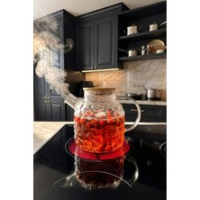 Feyza Design Bambu Kapaklı Cam Demlik 1500ML, Şık ve Doğal Çay Demleme Seti