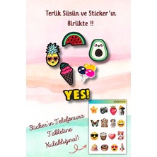 Birikiyedi 6'lı Set Jibbitz Terlik Süsü Ananas,karpuz,dondruma,balon