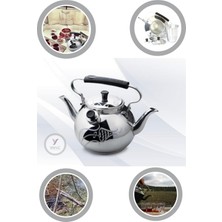 Feyza Design Çift Taraflı Osmanlı Motifli Alüminyum Çaydanlık Süzgeçli ve Şık Tasarım