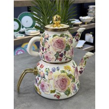 Feyza Design Emaye Çaydanlık 4,4 Litre Büyük Boy, Şık ve Dayanıklı Tasarım