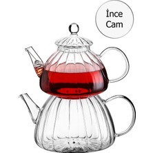 Feyza Design Büyük Cam Çaydanlık Takımı, Şık ve Dayanıklı Çay Keyfi Seti