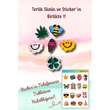 Birikiyedi 6'lı Jibbitz Terlik Süsü Dondurma,bulut,yonca,arı