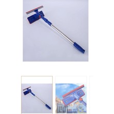 Özgürce Çekçekli Teleskopik Cam Temizleme Sapı, Ayarlanabilir Fırça Ucu