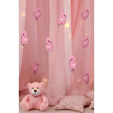 Artikel Pembe Ördek 6 Adet Çocuk Odası Perde Süsü, Broş Aksesuar, Hediye Paketi Süsleme Aksesuarı