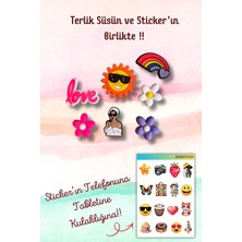Birikiyedi 7'li Set Jibbitz Terlik Süsü Güneş,çiçek,love You