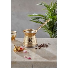 Feyza Design 3 Kişilik Döküm Cezve, Indüksiyon Uyumlu, Gold Renk, 150 ml