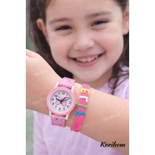 Korikom Çocuk Saatleri 3 Atm Analog Kelebek Çocuk Saati-Isme Özel Bileklik Kombin STC41419