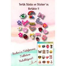 Birikiyedi 20'li Set Jibbitz Terlik Süsü Çiçek,kalp,yes,göz,çilek,kedi..