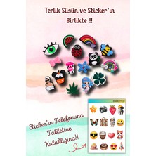 Birikiyedi 15'li Set Jibbitz Terlik Süsü Deniz Kızı,yonca,pembe Kurdele,gökkuşağı