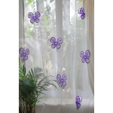 Artikel Mor Taşlı Çengelli Kelebek 6 Adet Perde Süsü, Broş Aksesuar, Hediye Paketi Süsleme Aksesuarı