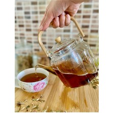 Feyza Design Bambu Saplı 1000ML Cam Demlik, Borosilikat, Isıya Dayanıklı, Ocak Kullanımı