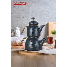 Feyza Design Prime Antrasit Emaye Çaydanlık Takımı, Şık ve Dayanıklı Tasarım