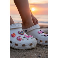 Birikiyedi 7'li Set Jibbitz Terlik Süsü Kalp,kurdele,baykuş,love,kelebek Temalı