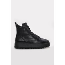 Fast Step Hakiki Deri Kürklü  Kadın Kalın Taban Bot 409KZA3121