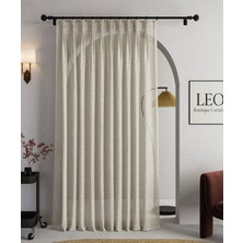 Leo Boutique Curtain Keten Amerikan Pile Tül Perde Ütü Istemez Keten Sık Pile Keten Tül Perde