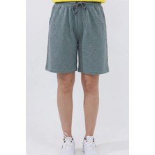 Veleno Kadın Füme Oversize Relaxed Bermuda Şort Rahat Kalıp