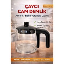 Feyza Design Inox Çaycı Cam Demlik Kapağı ile Şık ve Dayanıklı Çay Keyfi