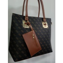 Elaa Aksesuar Desenli Kartlıklı Kadın Omuz Çantası