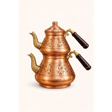 Feyza Design El Işlemeli Kalın Bakır Çaydanlık, Şık ve Dayanıklı Tasarım