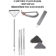 Funflex Mikrofiber Temizlik Seti 130 cm Üçgen Camsil Duvar Yüzey Aparatı Ergonomik Tasarım