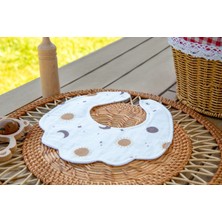 Elias Baby Bebek Mama Önlüğü Alezli Sıvı Geçirmez Organik Müslin %100 Pamuklu Çift Katlı Bebek Önlüğü