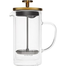 Feyza Design Şık Altın Renkli 350ML Çift Cidarlı Cam French Press