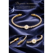 Begonia Accessories Ithal Özel Tasarım Zirkon Taşlı Kadın Bileklik 21 cm – 14K Altın Kaplama & 925 Ayar Gümüş Kaplama Seçenekli – Paslanmaz Kararmaz Baget Zirkon Şerit Bileklik – Şık Trend Kadın Takı - 8