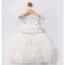 Butik Kız Çocuk Tütü Detaylı Özel Gün Elbisesi Pamuklu Astar