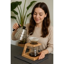 Feyza Design Ahşap Demonte Filtre Kahve Demleme Standı, Şık ve Kullanışlı Tasarım