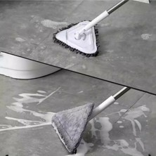 Funflex 4 Bezli Üçgen Mop Cam Parke Fayans Temizleme , Mikrofiber Teleskopik Sap
