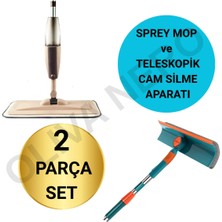Funflex Sprey Mop + Teleskopik Cam Temizleyici 2’li Set – Dayanıklı Mikrofiber Bezler