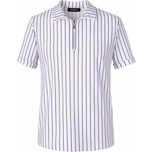Trender Çizgili  Erkek Polo Yaka T-Shirt Zartem