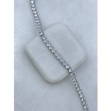 Les Séduisantes C.A. Yuvarlak Zirkon Taşlı Kararmaz Altın Kaplama 4mm Bileklik Vıp