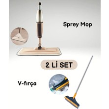 Funflex 2li Set Sprey Mop ve V Şeklinde Başlıklı Fırça Temizlik Seti