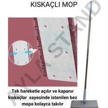 Funflex Kıskaçlı Mop - Pratik Mop - Istenilen Bez ile Istenilen Yüzeyde Zahmetsiz Temizlik Mopu