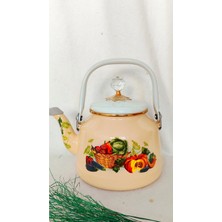 Feyza Design Retro Emaye Demlik Kettle, 2,5 Litre, Şık ve Dayanıklı Tasarım