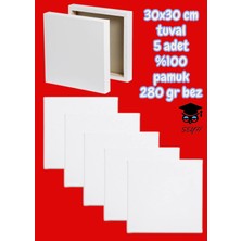 Fanart 30X30 cm Tuval 5 Adet %100 Pamuk 280 gr Bez