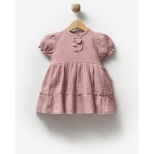 By Bubbles %100 Pamuk Kız Bebek Fırfırlı Müslin Elbise