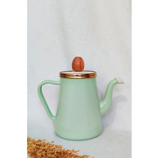 Feyza Design Retro Yeşil Emaye Kahve Sütlük ve Demlik 1 Litre